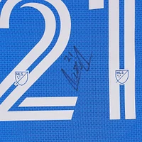Maillot adidas bleu numéro 21 autographié par Lassi Lappalainen du CF Montréal pour la saison 2024 de la MLS - Taille M