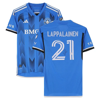 Maillot adidas bleu numéro 21 autographié par Lassi Lappalainen du CF Montréal pour la saison 2024 de la MLS - Taille M