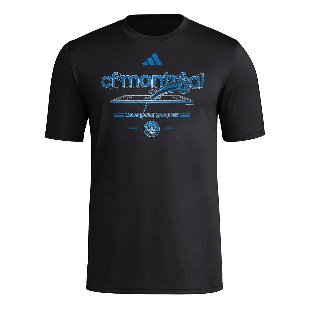 Men's adidas  Black CF Montreal Distressed Pre-Game T-Shirt
