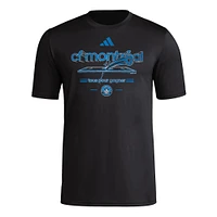 Men's adidas  Black CF Montreal Distressed Pre-Game T-Shirt