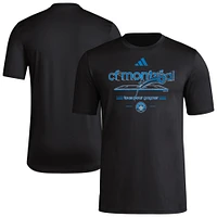 Men's adidas  Black CF Montreal Distressed Pre-Game T-Shirt