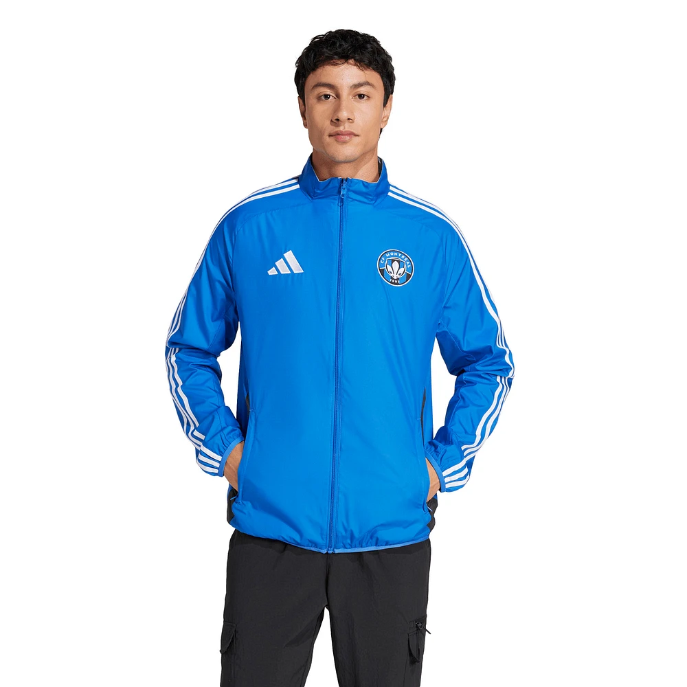 Men's adidas  Blue CF Montreal 2025 Reversible Full-Zip Raglan Anthem Jacket