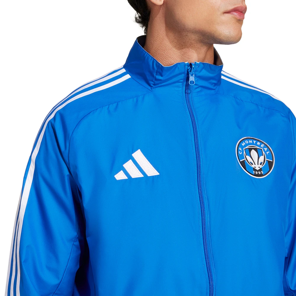 Men's adidas  Blue CF Montreal 2025 Reversible Full-Zip Raglan Anthem Jacket