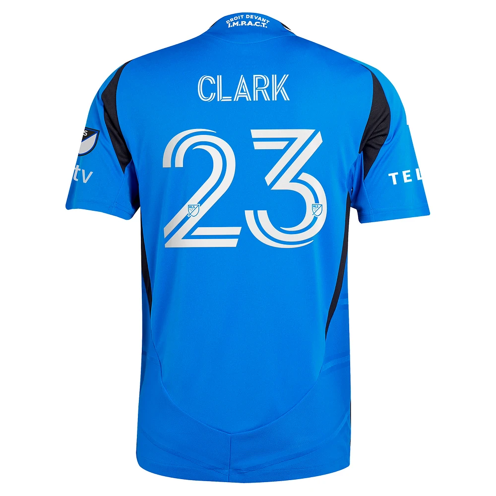 Maillot de joueur authentique original Montréal 2025 adidas Caden Clark bleu CF pour homme