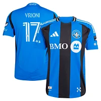 Men's adidas Giacomo Vrioni Blue CF Montréal 2025 Original Authentic Player Jersey