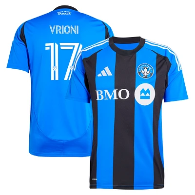 Maillot réplique original de joueur Montréal 2025 adidas Giacomo Vrioni bleu CF pour homme
