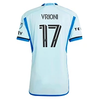 Men's adidas Giacomo Vrioni Light Blue CF Montréal 2024 Original Authentic Player Jersey