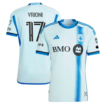 Men's adidas Giacomo Vrioni Light Blue CF Montréal 2024 Original Authentic Player Jersey