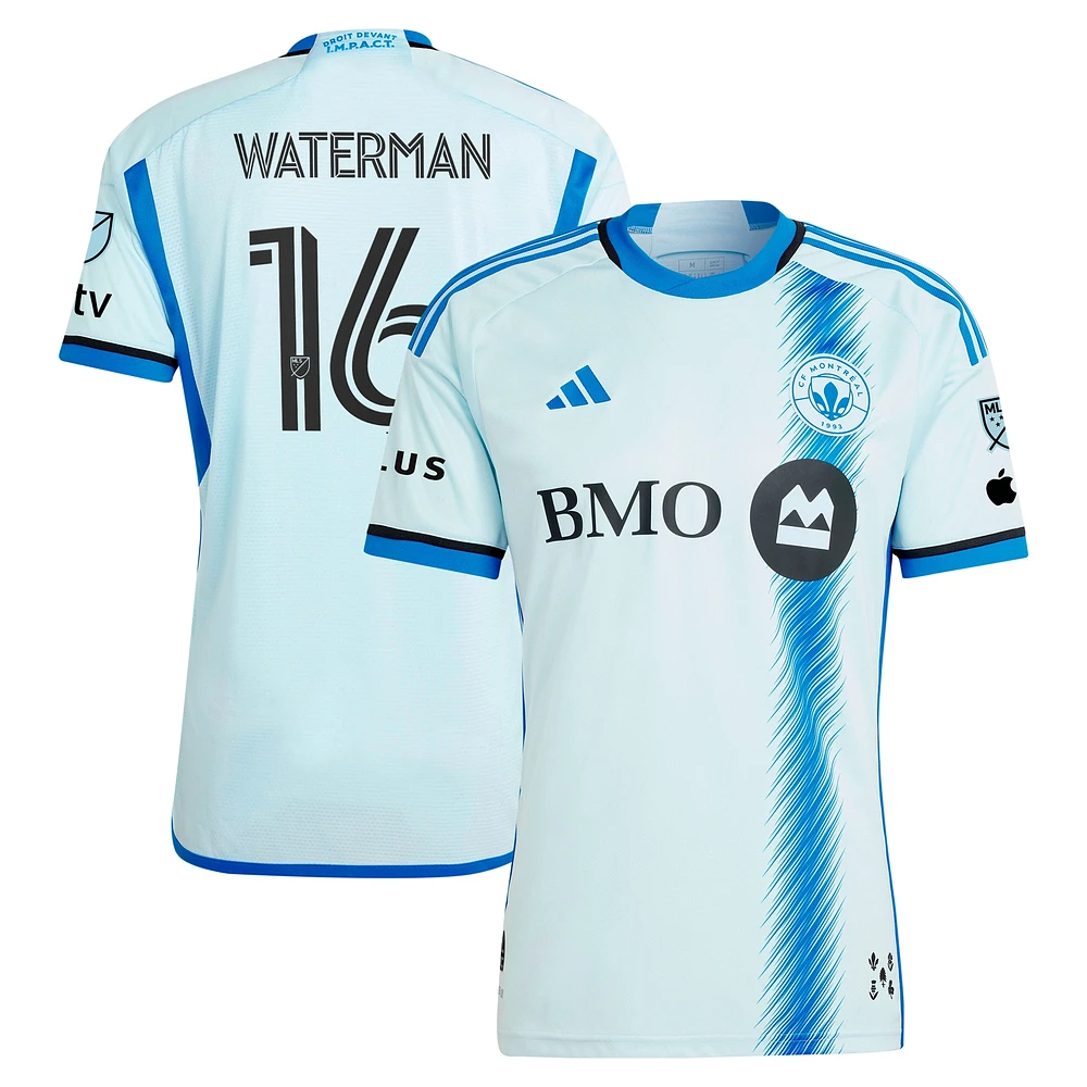 Men's adidas Joel Waterman Light Blue CF Montreal 2024 La Main Authentic Player Jersey