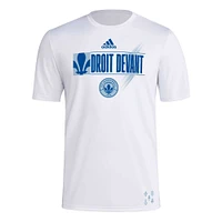 T-shirt adidas CF Montreal 2024 Hook AEROREADY blanc pour homme