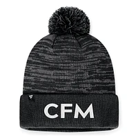 Bonnet en tricot à revers Fanatics Heather Charcoal CF Montreal pour hommes avec pompon