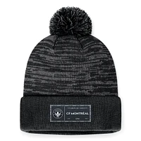 Bonnet en tricot à revers Fanatics Heather Charcoal CF Montreal pour hommes avec pompon