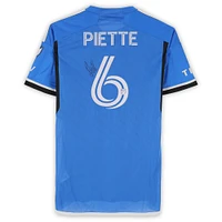 Maillot adidas bleu numéro 6 autographié par Samuel Piette du CF Montréal lors de la saison 2024 de la MLS - Taille M