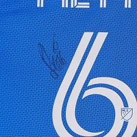 Maillot adidas bleu numéro 6 autographié par Samuel Piette du CF Montréal lors de la saison 2024 de la MLS - Taille M