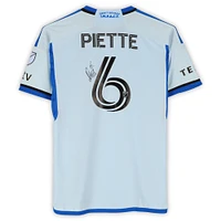 Maillot adidas bleu clair numéro 6 autographié par Samuel Piette du CF Montréal lors de la saison 2024 de la MLS - Taille M