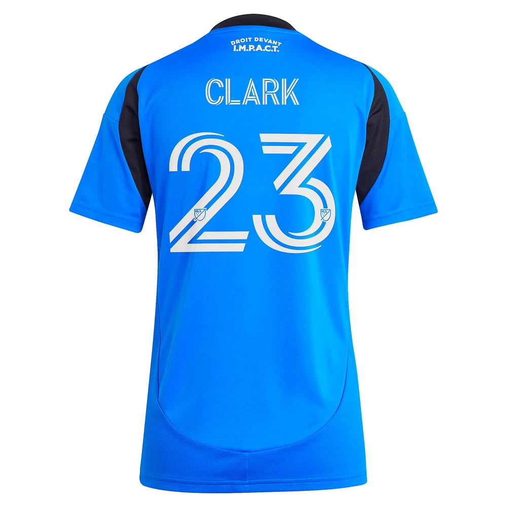 Women's adidas Caden Clark Blue CF Montréal 2025 Original Replica Player Jersey