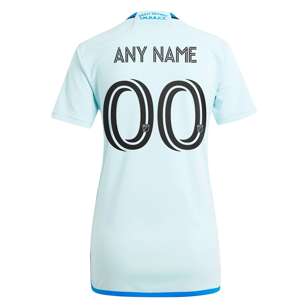 Maillot personnalisé adidas bleu clair CF Montréal 2024 La Main Replica pour femme