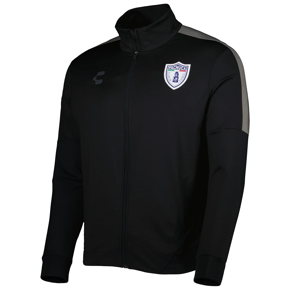Men's Charly Black/Gray C.F. Pachuca Light DRY FACTOR Mock Neck Full-Zip Jacket