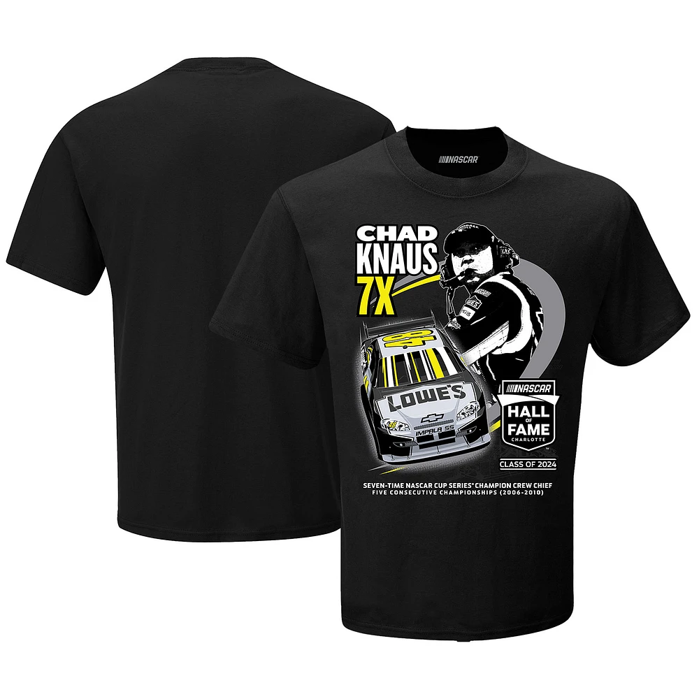 T-shirt noir Chad Knaus NASCAR Hall of Fame pour hommes