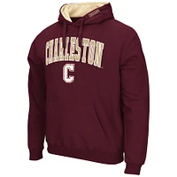 Men's Colosseum Maroon Charleston Cougars Arch & Logo 3.0 Pullover Hoodie