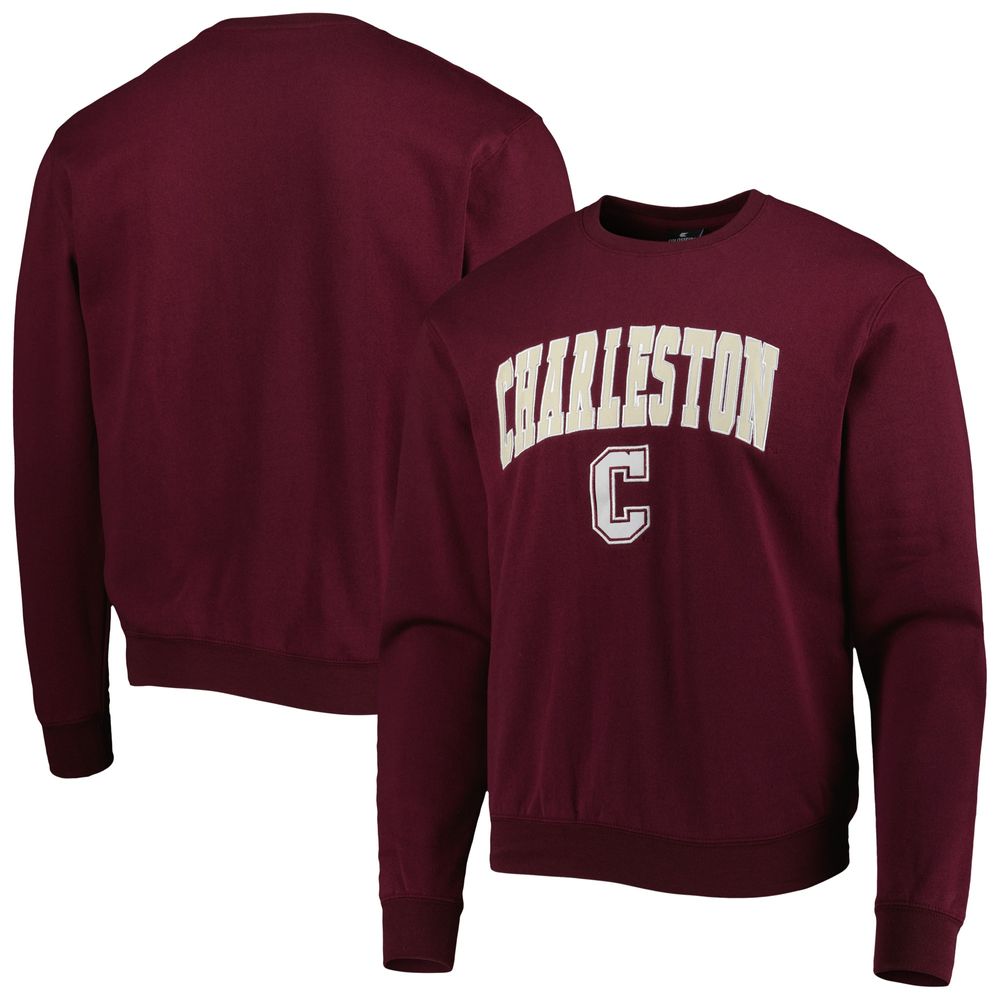 Men's Colosseum Maroon Charleston Cougars Arch Over Logo Pullover Sweatshirt