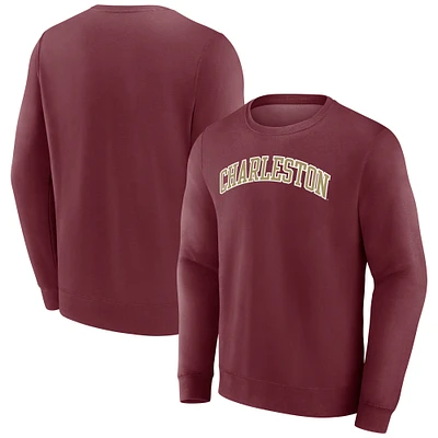 Sweat-shirt à capuche avec nom court pour homme Fanatics Maroon Charleston Cougars