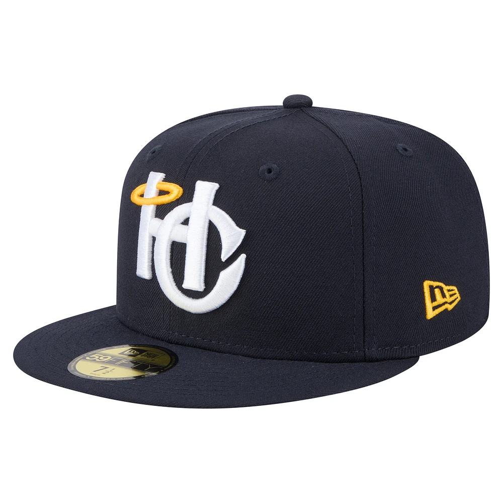 Casquette ajustée 59FIFTY Charleston RiverDogs Authentic Collection pour homme de New Era bleu marine
