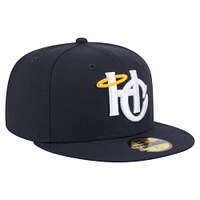 Casquette ajustée 59FIFTY Charleston RiverDogs Authentic Collection pour homme de New Era bleu marine