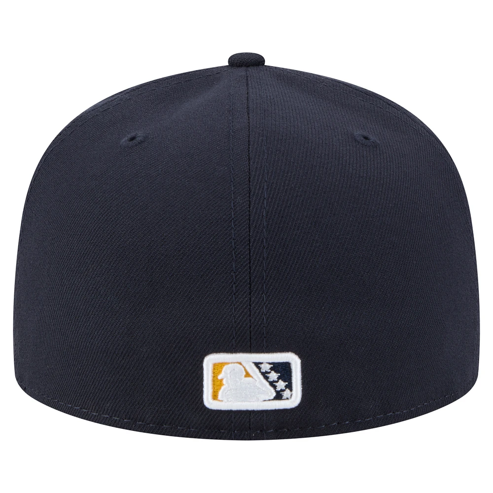 Casquette ajustée 59FIFTY Charleston RiverDogs Authentic Collection pour homme de New Era bleu marine