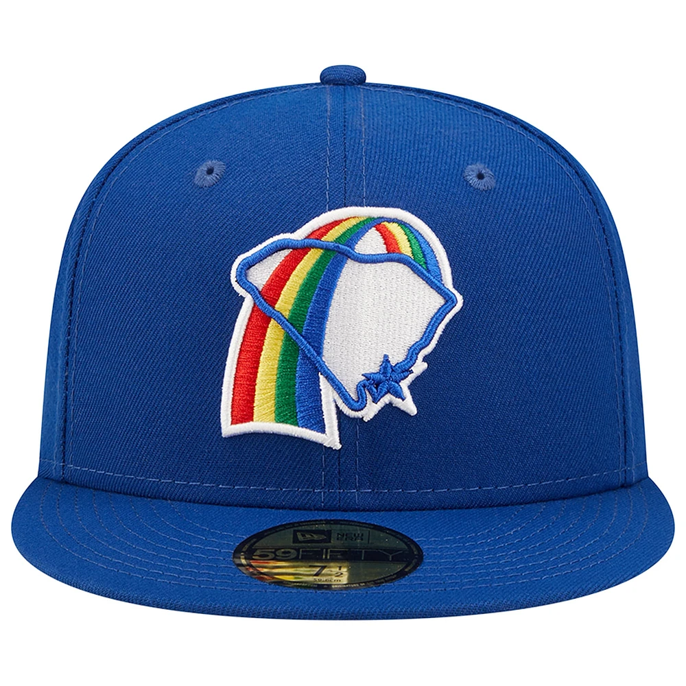 Men's New Era Blue Charleston RiverDogs Rainbows Theme Night 59FIFTY Fitted Hat