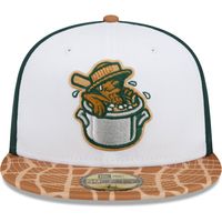 Men's New Era White/Tan Charleston RiverDogs Theme Night 59FIFTY Fitted Hat