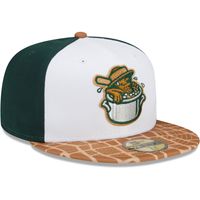 Men's New Era White/Tan Charleston RiverDogs Theme Night 59FIFTY Fitted Hat