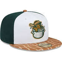 Men's New Era White/Tan Charleston RiverDogs Theme Night 59FIFTY Fitted Hat
