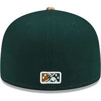 Men's New Era White/Tan Charleston RiverDogs Theme Night 59FIFTY Fitted Hat