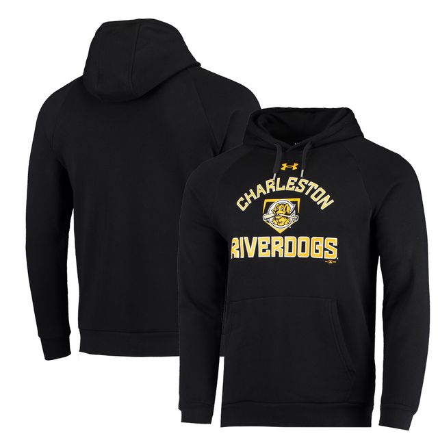 Under Armour Charleston RiverDogs Pull à capuche en molleton raglan toute la journée pour homme Noir