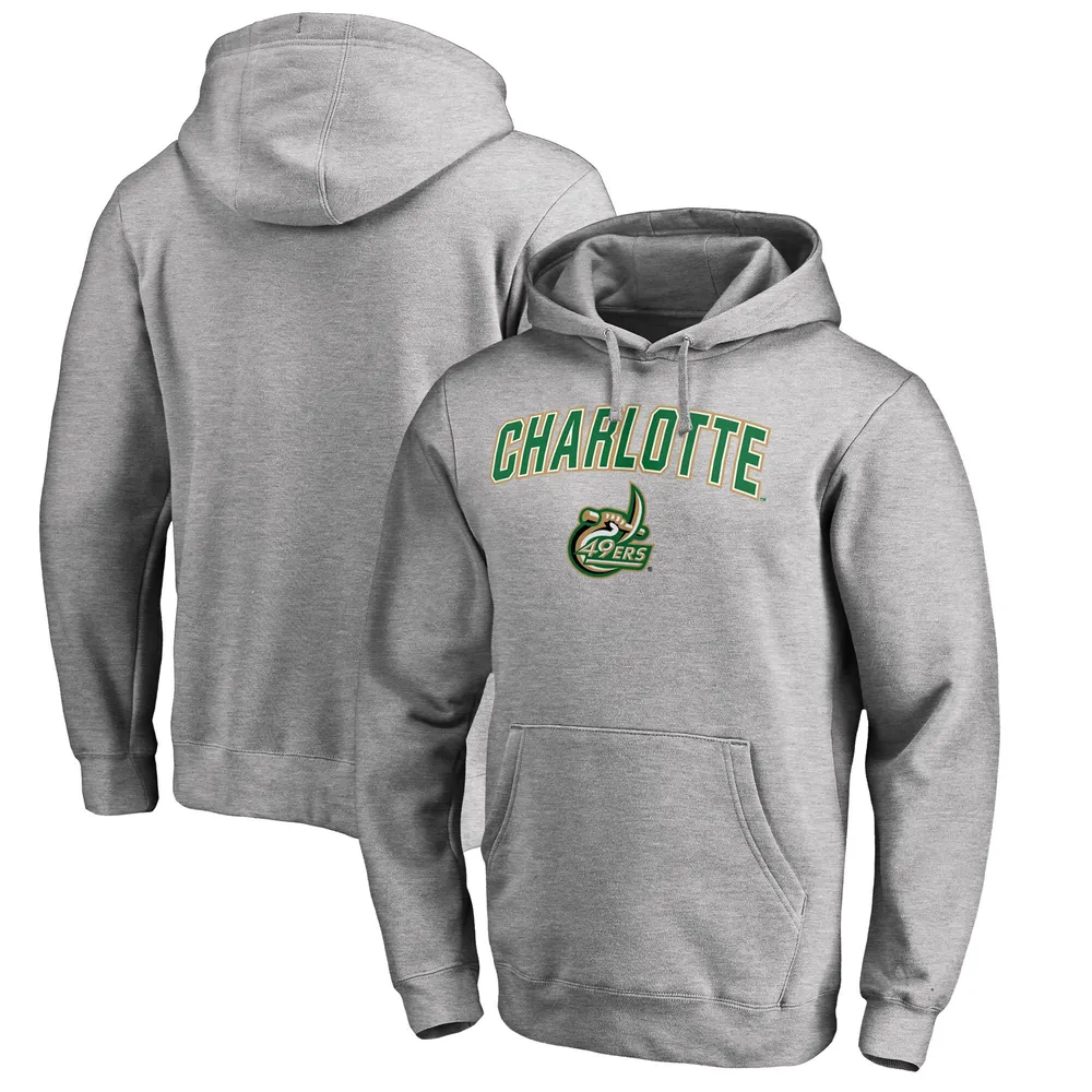 Men's Champion Oatmeal Charlotte 49ers Eco Powerblend Crewneck Pullover  Sweatshirt