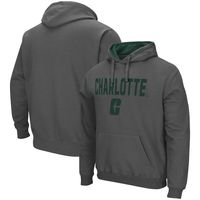 Men's Colosseum Charcoal Charlotte 49ers Arch and Logo Pullover Hoodie