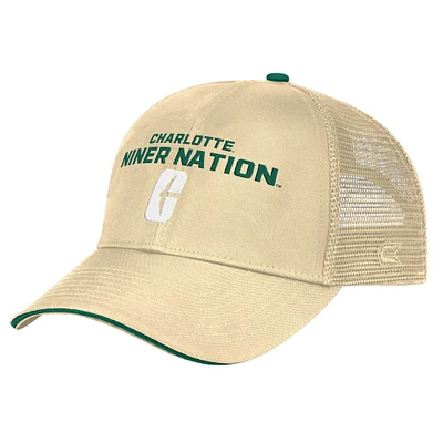 Casquette réglable Colosseum Gold Charlotte 49ers Wyatt pour hommes