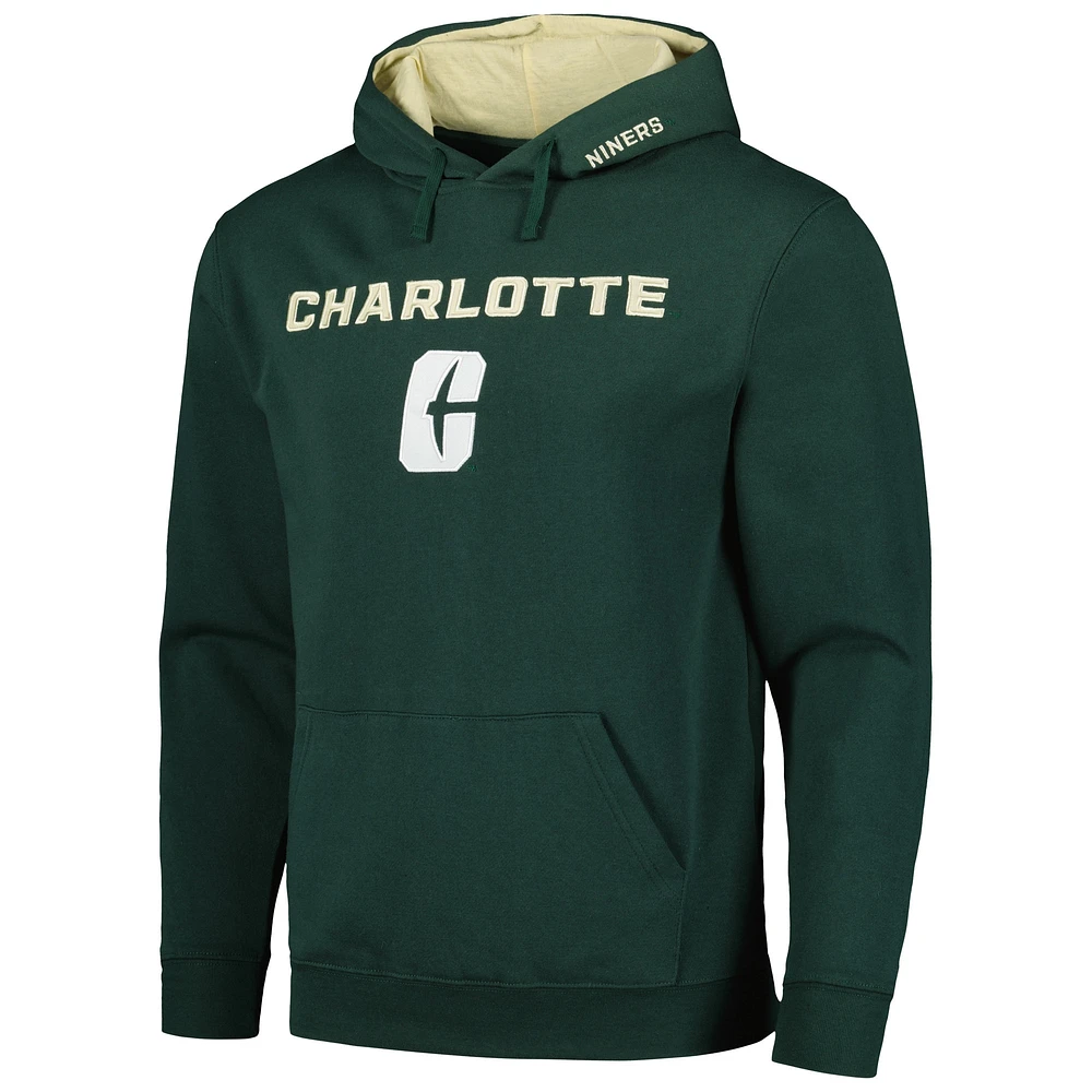 Colosseum Green Charlotte 49ers Arch and Logo Sweat à capuche pour homme