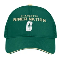 Casquette réglable Colosseum Green Charlotte 49ers Wyatt Primary Team Trucker pour hommes