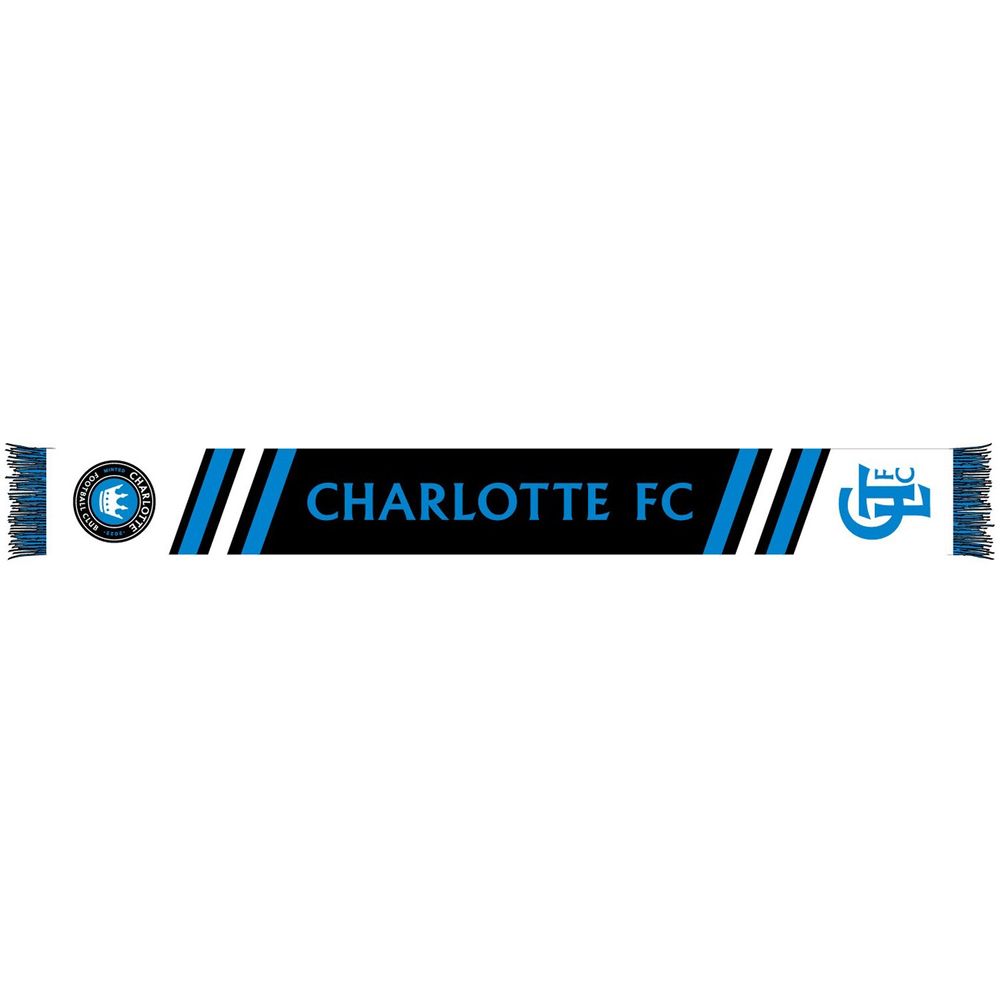 Black Charlotte FC Secondary Striped Knit Scarf