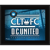 Plaque sublimée du match inaugural 2022 du Charlotte FC 10,5" x 13"