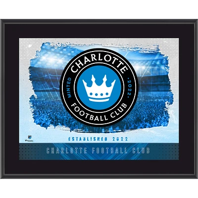 Plaque horizontale sublimée avec logo de l'équipe du Charlotte FC 10,5" x 13"