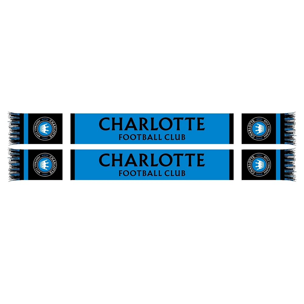 Écharpe en tricot traditionnelle avec le mot-symbole Charlotte FC