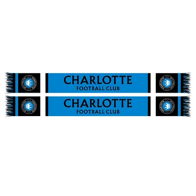 Écharpe en tricot traditionnelle avec le mot-symbole Charlotte FC