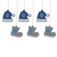 FOCO Charlotte FC Six-Pack Shatterproof Santa Hat & Stocking Ornament Set