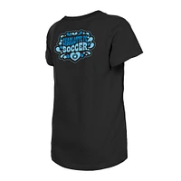 Girls Youth New Era Black Charlotte FC Bubble Heart T-Shirt