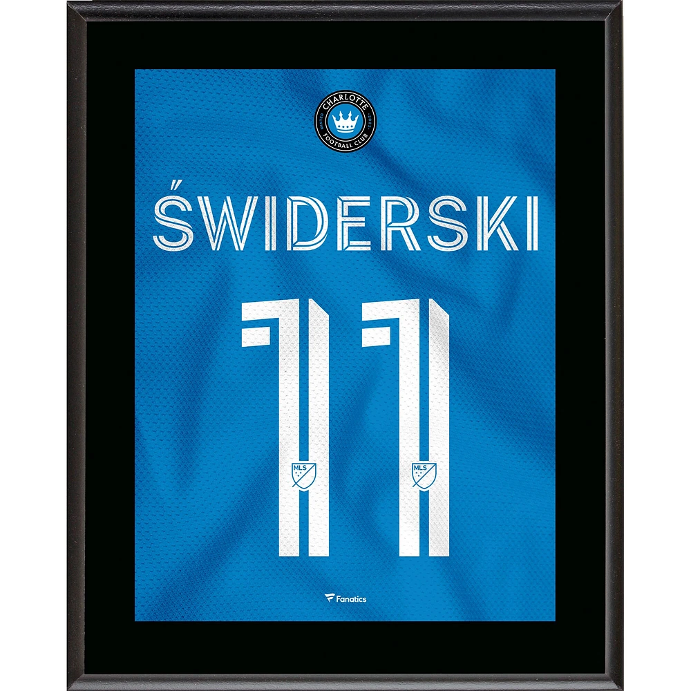 Plaque sublimée du numéro 11 du maillot nouvellement fabriqué de Karol Swiderski Charlotte FC 10,5" x 13"