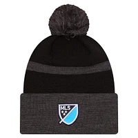 Men's New Era  Black Charlotte FC 2025 Kickoff Cuffed Knit Hat with Pom