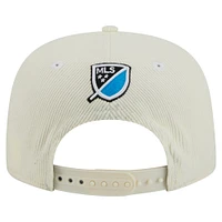 Casquette de golf à visière snapback Charlotte FC Kickoff 2025 de New Era pour homme, couleur crème